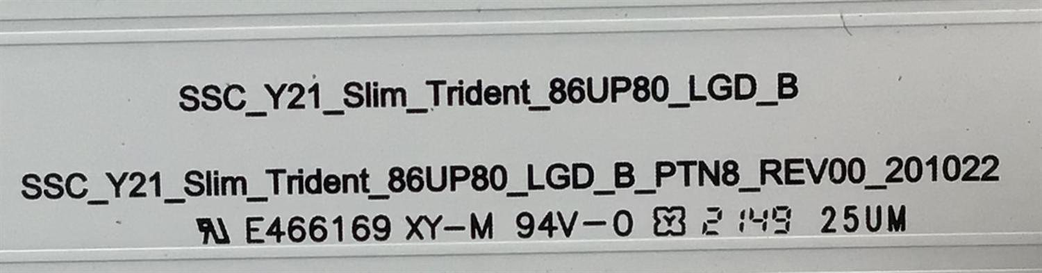 KIT DE LEDS ORIGINAL PARA TV LG 22 PIEZAS / NUMERO DE PARTE EAV65034601 / EAV65034701 / SSC_Y21_SLIM_TRIDENT_86UP80_LGD_A / SSC_Y21_SLIM_TRIDENT_86UP80_LGD_B / 86UP80_LGD_A_PTN8_REV01 / 86UP80_LGD_B_PTN8_REV01 / PANEL NC860TQF- AAKH3 / MODELO 86UQ8000AUB - Imagen 3